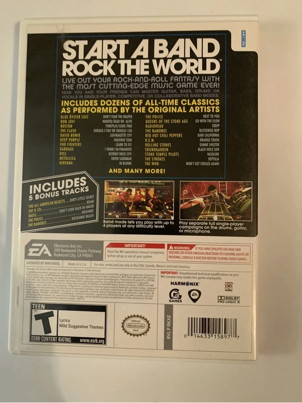 Rock Band - Nintendo Wii (Game only) - Video Game - VERY GOOD